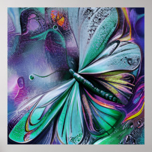 Blauer Schmetterling Poster