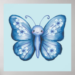 Blauer Schmetterling Poster
