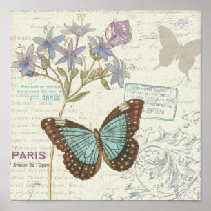 Blauer Schmetterling Poster