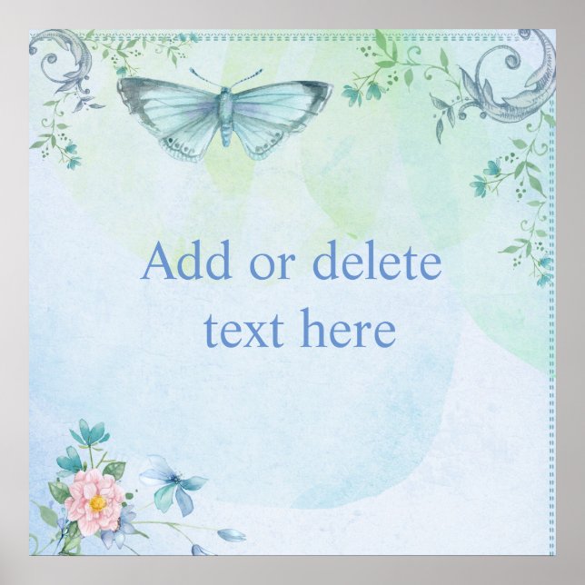 Blauer Schmetterling Poster (Vorne)