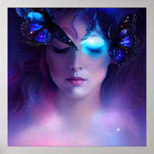 Blauer Schmetterling Poster