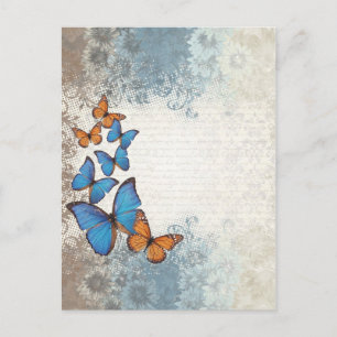 Blauer Schmetterling Postkarte