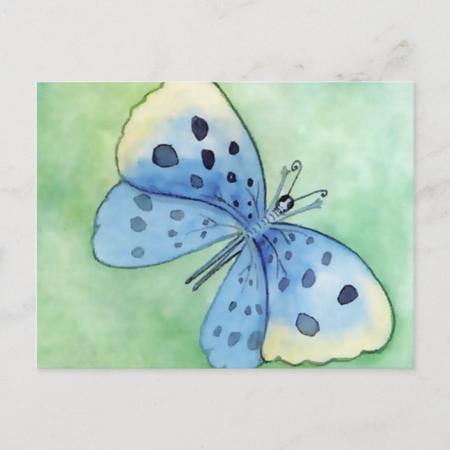 Blauer Schmetterling Postkarte (Vorderseite)