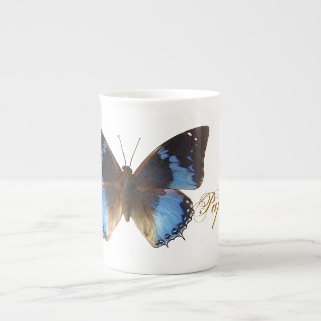Blauer Schmetterling Prozellantasse (Vorderseite)