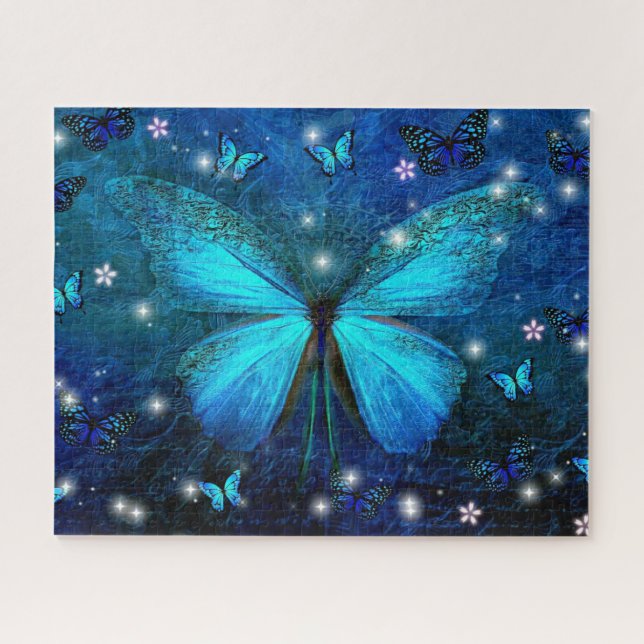 Blauer Schmetterling Puzzle (Horizontal)