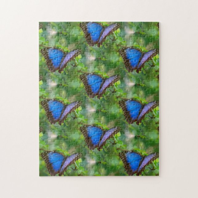 Blauer Schmetterling Puzzle (Vertikal)