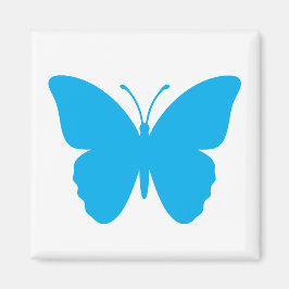 Blauer Schmetterling quadratische Form Magnet