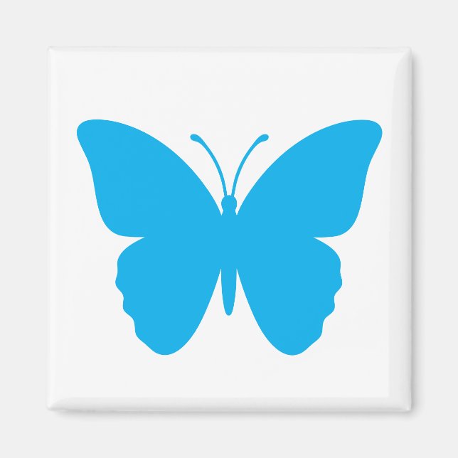 Blauer Schmetterling quadratische Form Magnet (Vorne)
