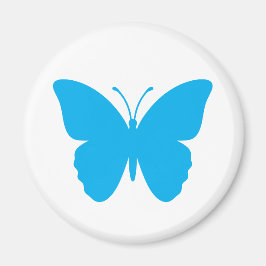 Blauer Schmetterling rund Magnet