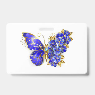 Blauer Schmetterling Saphir Ausweis