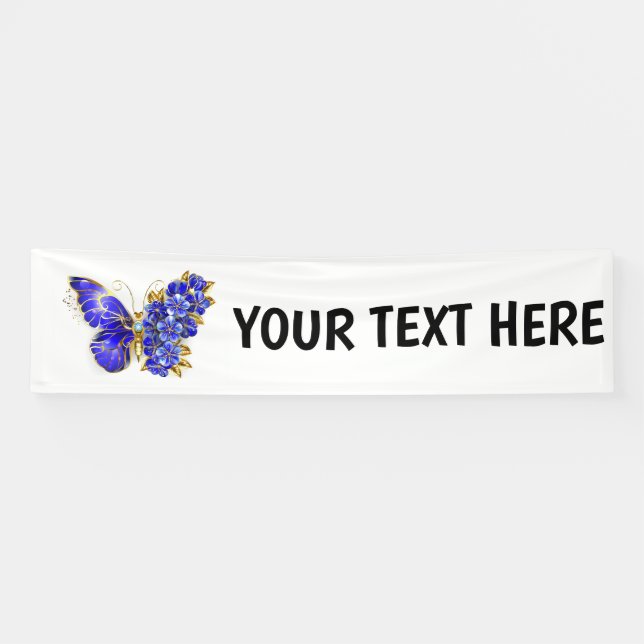 Blauer Schmetterling Saphir Banner (Horizontal)