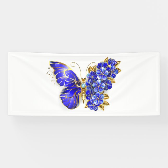 Blauer Schmetterling Saphir Banner (Horizontal)