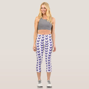 Blauer Schmetterling Saphir Capri Leggings