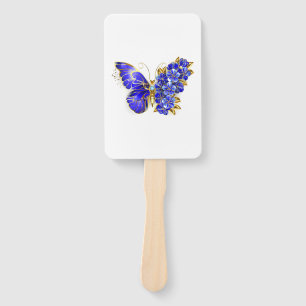 Blauer Schmetterling Saphir Fächer