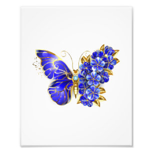 Blauer Schmetterling Saphir Fotodruck