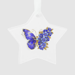 Blauer Schmetterling Saphir Ornament
