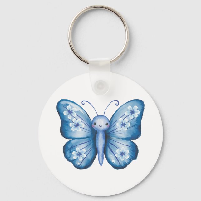 Blauer Schmetterling Schlüsselanhänger (Vorderseite)