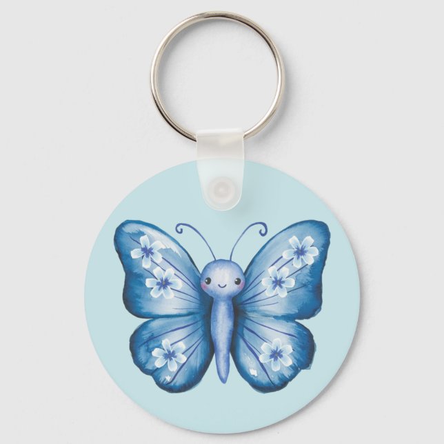 Blauer Schmetterling Schlüsselanhänger (Vorderseite)