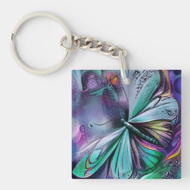 Blauer Schmetterling Schlüsselanhänger (Vorderseite)