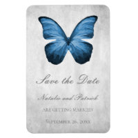 Blauer Schmetterling speichert das Datumsfenster