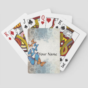 Blauer Schmetterling Spielkarten