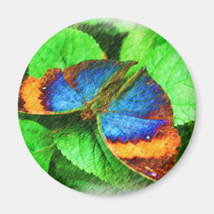 Blauer Schmetterling Stift Magnet
