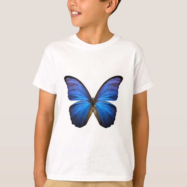 Blauer Schmetterling T-Shirt (Vorderseite)