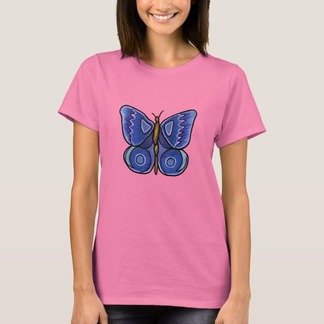 Blauer Schmetterling T-Shirt (Vorderseite)