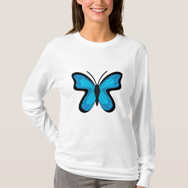 Blauer Schmetterling T-Shirt (Vorderseite)