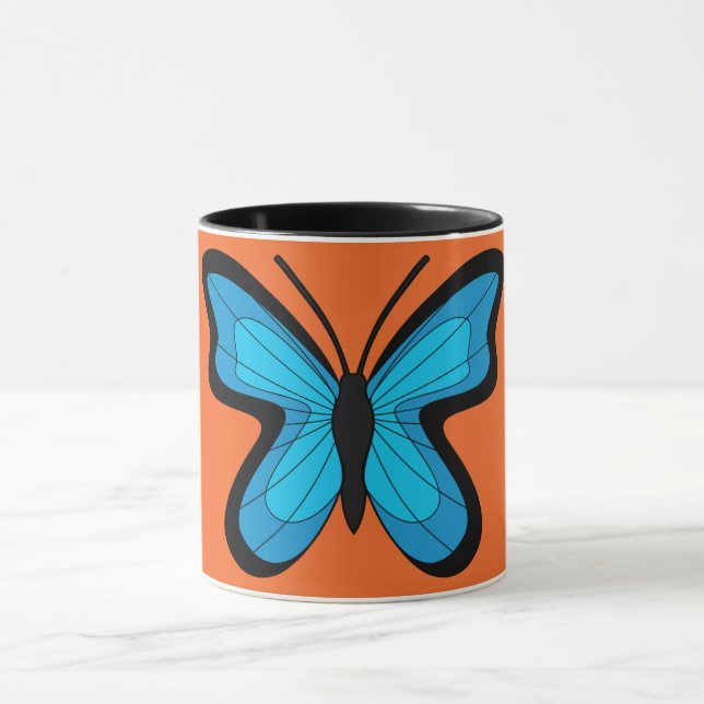 Blauer Schmetterling Tasse (Zentrum)