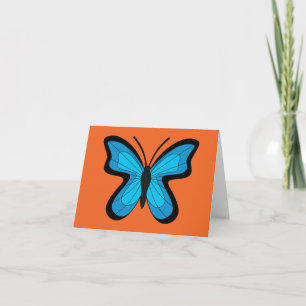 Blauer Schmetterling Text hinzufügen Dankeskarte