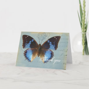Blauer Schmetterling, thank you, Dankeskarte