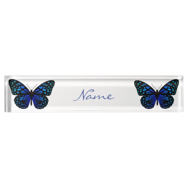 Blauer Schmetterling Thunder_Cove Namensplakette (Vorderseite)