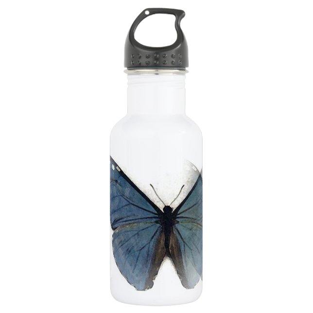 Blauer Schmetterling Trinkflasche (Vorderseite)