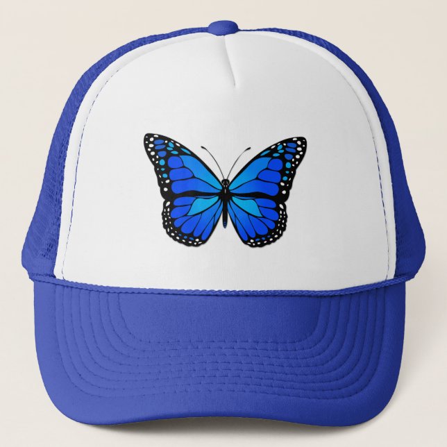 Blauer Schmetterling Truckerkappe (Vorderseite)