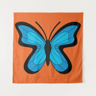 Blauer Schmetterling Wandteppich