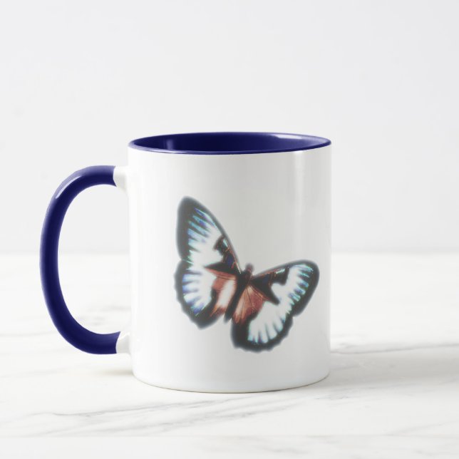Blauer Schmetterlingsbecher Tasse (Links)