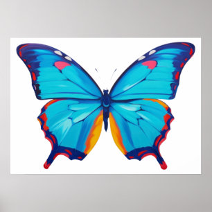 Blauer Schmetterlingsmaler Poster