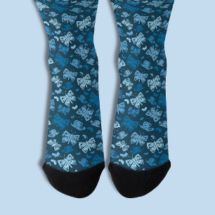 Blauer Schmetterlingsmuster Socken