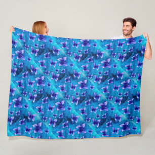 Blauer Schmetterlingssommer. Große Fleece Blanket