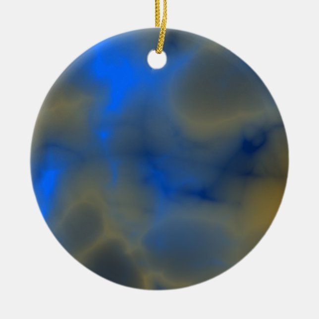 blauer Schmuck mit Wolken Keramikornament (Vorne)
