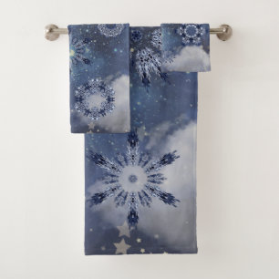 Blauer Schnee Badhandtuch Set
