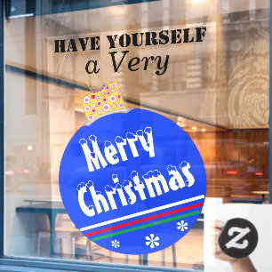 Blauer Schnee gekappt frohe Weihnachtsschmuck Fensteraufkleber
