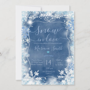 Blauer Schnee in Liebe Snowflake Brautparty Einladung