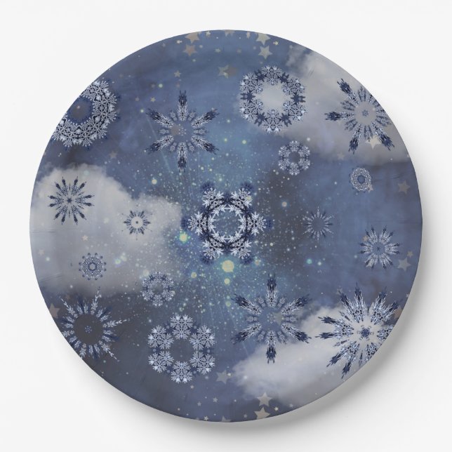 Blauer Schnee Pappteller (Vorderseite)