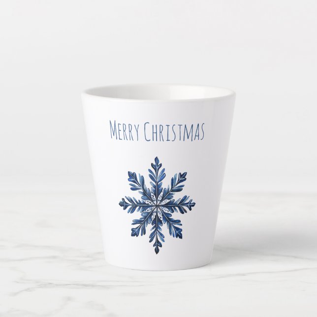 Blauer Schneeblume Weihnachten Milchtasse (Vorderseite)