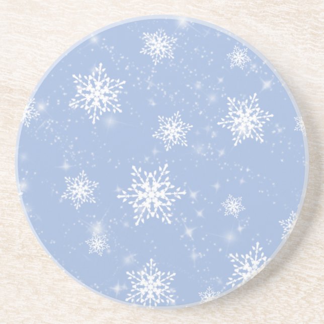 Blauer Schneeflocke-Untersetzer Sandstein Untersetzer (Vorne)