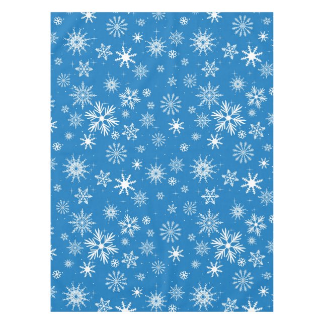 Blauer Schneeflocke-Weihnachtsentwurf Tischdecke (Vorderseite)