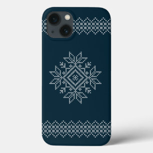 Blauer Schneeflocken in der Weihnachtszeit Case-Mate iPhone Hülle