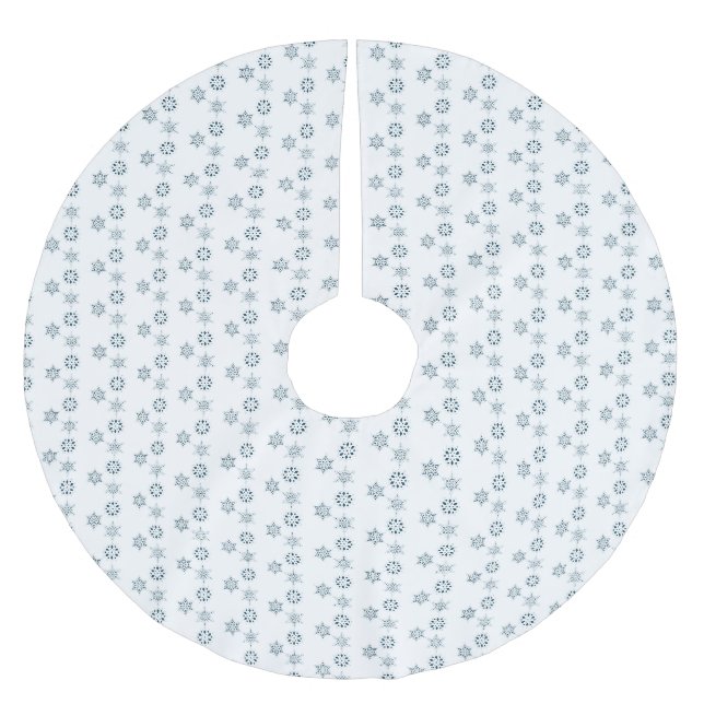 Blauer Schneeflockenrock Polyester Weihnachtsbaumdecke (Vorderseite)